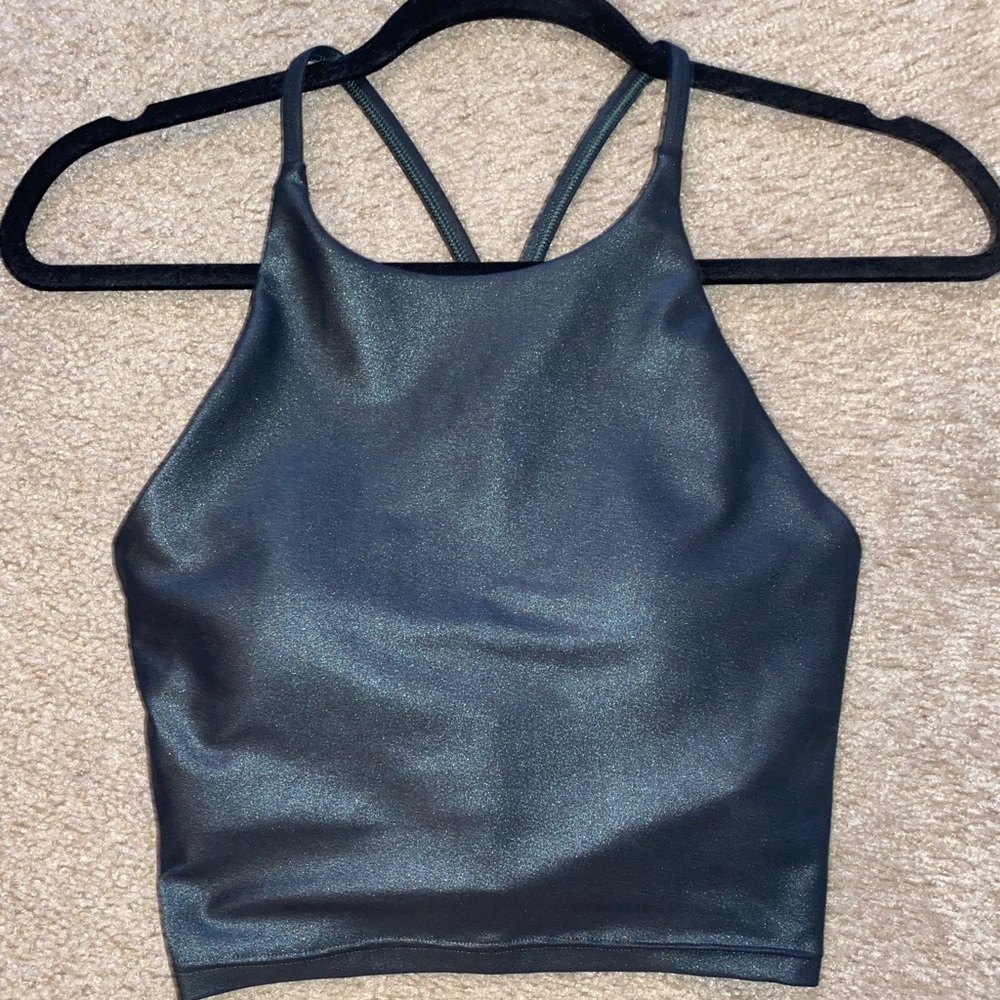 Old Navy Active Green Shimmer long line sports bra, NWOT, size small